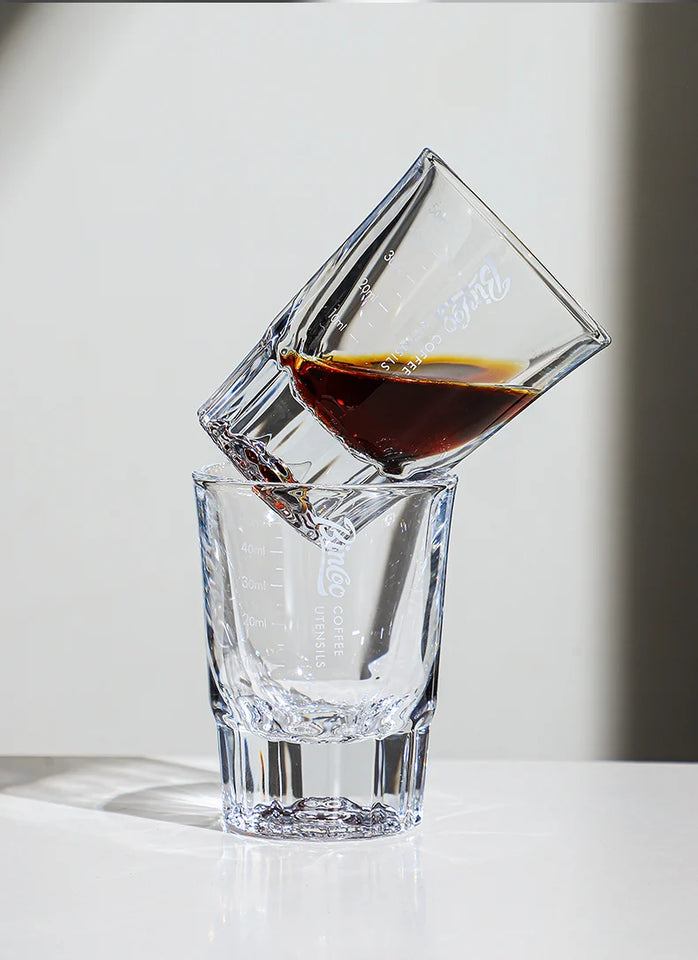 Bincoo Espresso Measuring Cup, Glass Espresso Extraction Cup, Ounce with Scale, Small Milk Cup, Milk Can, Coffee Cup, 50ml