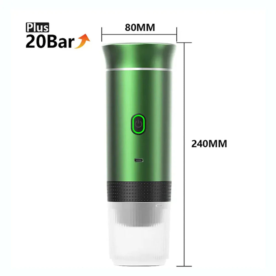 Portable 3-In-1 Coffee Machine Hot And Cold Water Manual Espresso Machine Compatible With Capsules And Powders Of All Sizes