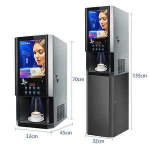 Automatic 3 hot 3 cold instant coffee machine self-service drinks fully automatic coffee vending machine