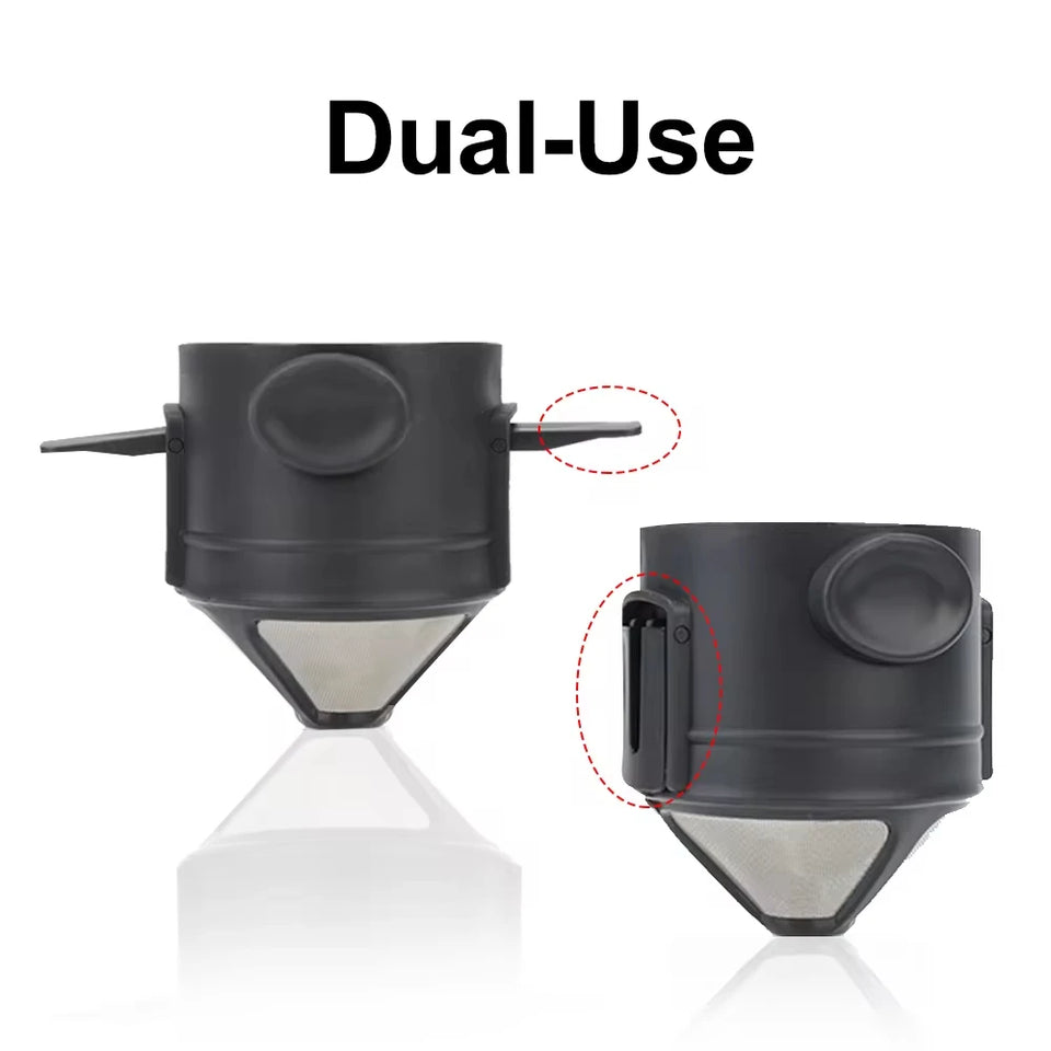 Coffee Powder Filter Cup Portable Foldable Hand Brewing Double-Layer Stainless Steel Coffee Filter Food Grade Pp Restaurant Home