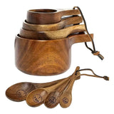 Wooden Measuring Cups And Spoons Set Farmhouse Wooden Coffee Scoop Coffee Beans Sugar Salt Seasoning Scoop Honey Measuring