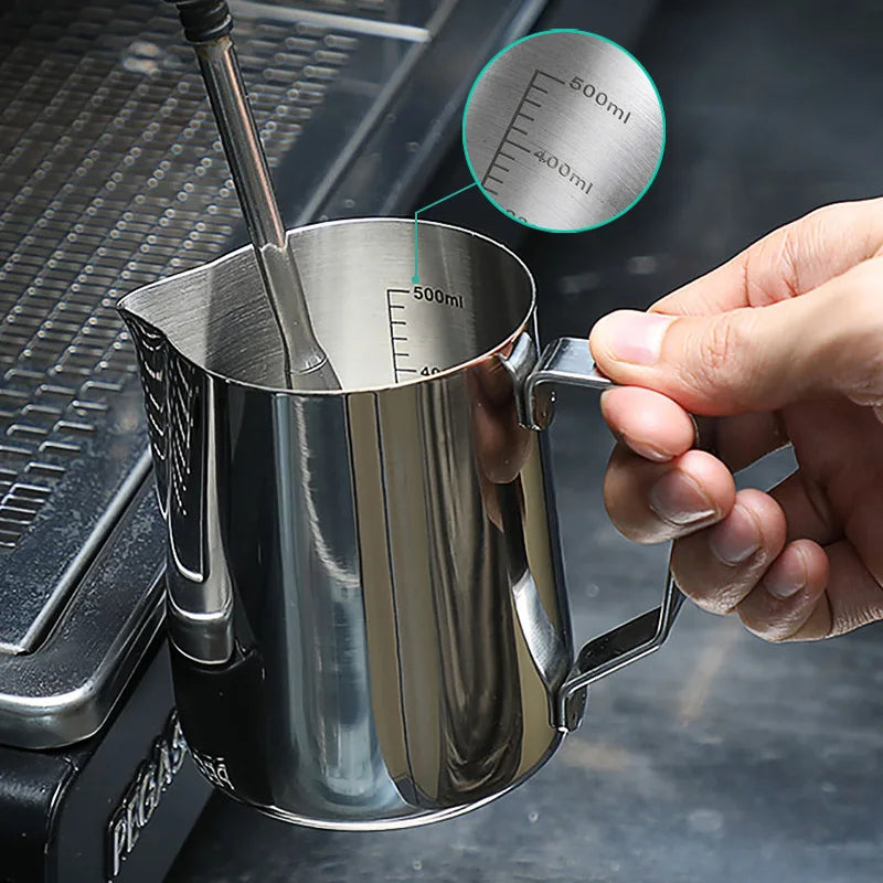 Coffee Milk Frothing Jug Latte Art Milk Frother Pitcher Stainless Steel Measurement Jug Espresso Barista Tool Coffee Accessories