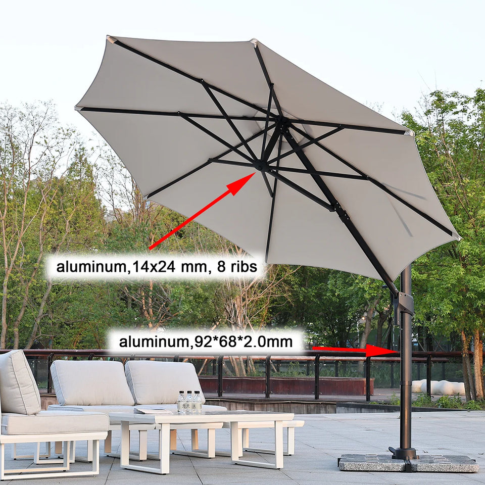 Wholesale Heavy Duty Motorized Large Commercial Sun Garden Customized Cantilever Restaurant Market Patio Outdoor Umbrella