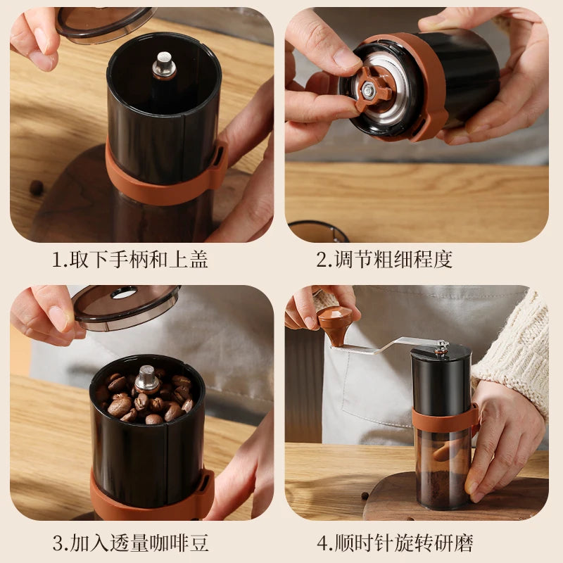 Bearing Adjustable Coffeebe Manual Coffee Grinder Ceramic Grinding Core Professional Double Hand Crank Coffee Grinder CoffeeBean