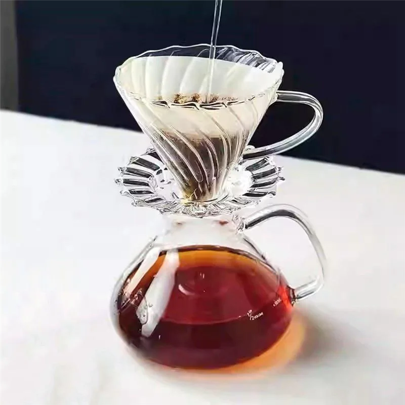 A52Q-Coffee Maker Set With Pour Over Function Coffee Sharing Pot Featuring Scale And Filter Cup For Home Or Office 450ML