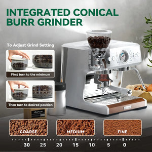 Coffee and Espresso Maker Combo All in One Coffee Machine, 20 Bar Cafe Espresso Machine with Milk Frother for Latte Cappuccino
