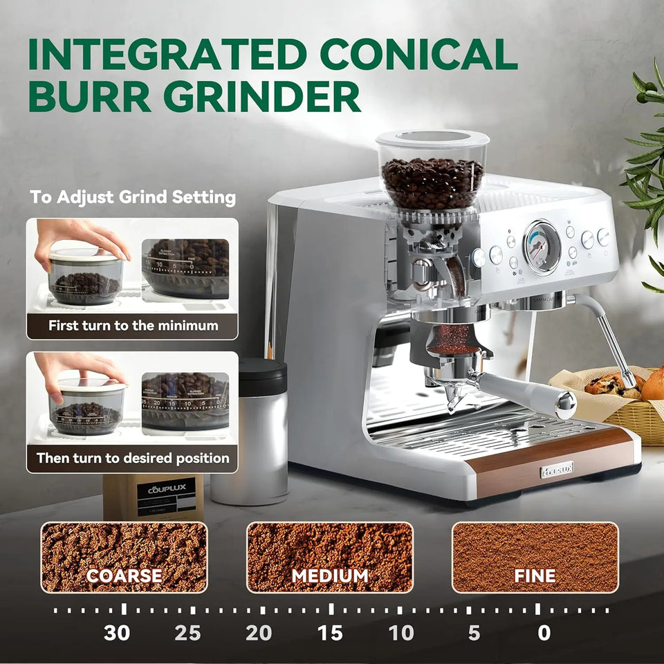 Coffee and Espresso Maker Combo All in One Coffee Machine, 20 Bar Cafe Espresso Machine with Milk Frother for Latte Cappuccino