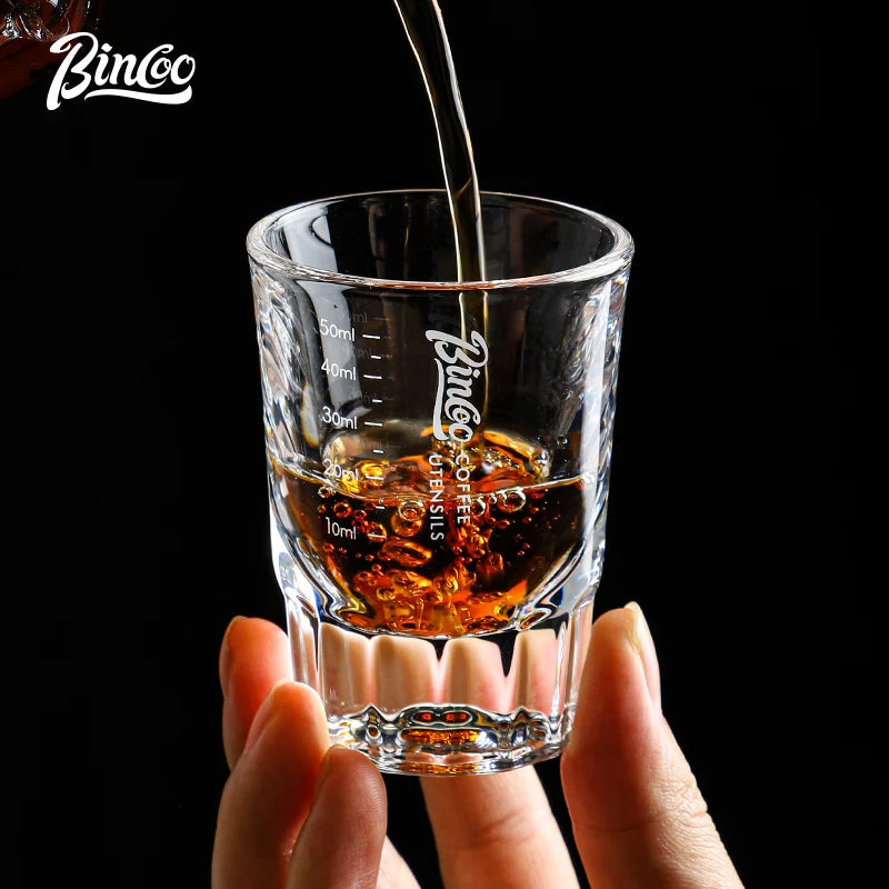 Bincoo Espresso Measuring Cup, Glass Espresso Extraction Cup, Ounce with Scale, Small Milk Cup, Milk Can, Coffee Cup, 50ml