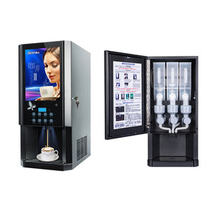Automatic 3 hot 3 cold instant coffee machine self-service drinks fully automatic coffee vending machine