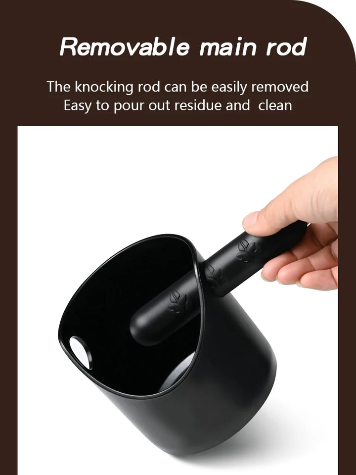 Coffee Knock Box For Grind Waste Grounds Dump Anti-slip Pad Shock-Absorbent With Removable Bar Espresso Maker Cafe Barista Tools