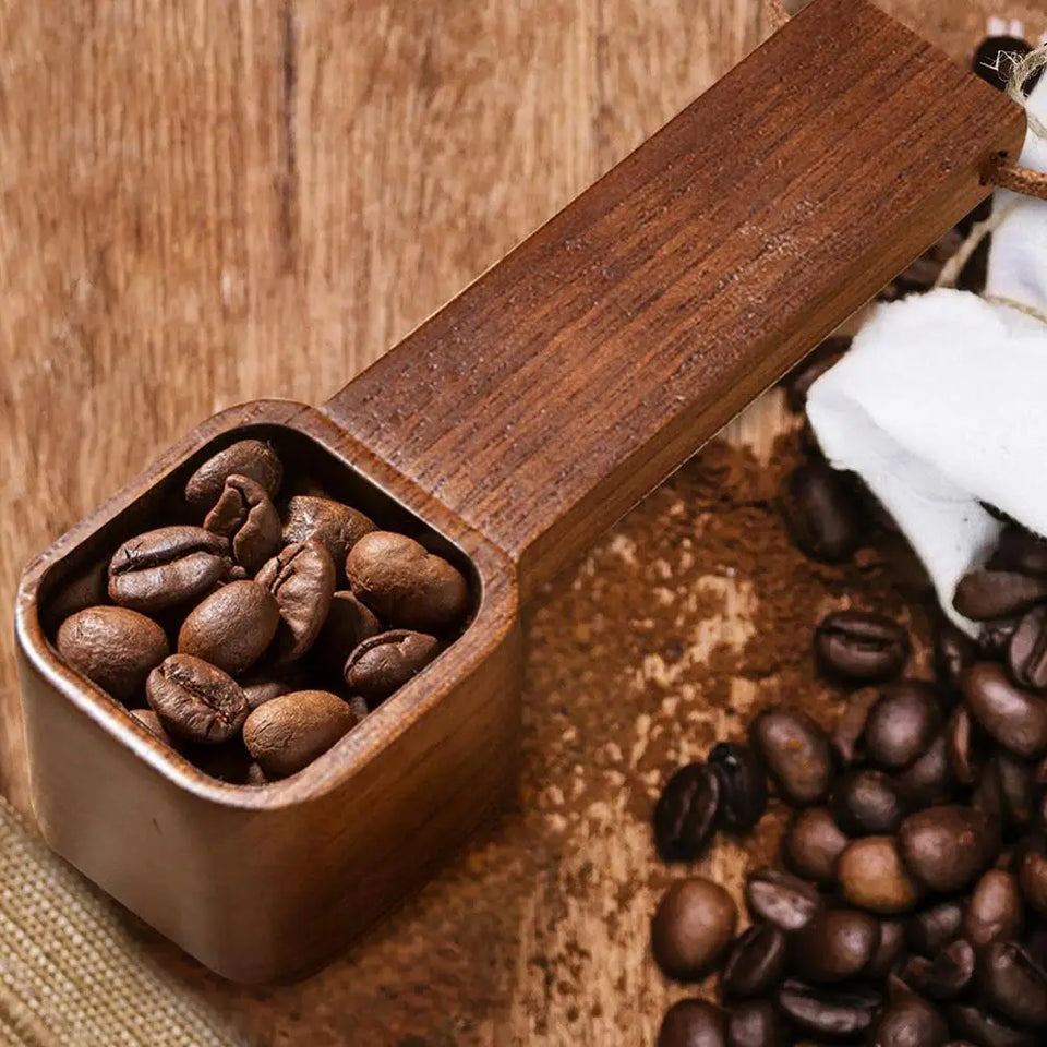 Coffee Spoons Coffee Measuring Scoop for Ground Beans Tea Sugar Delicate Wooden Handle Home Barista Accessories