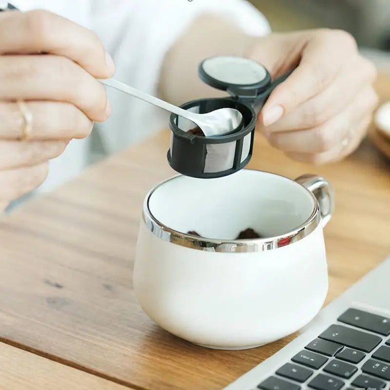 Coffee Powder Filter Spoon Household Tea Strainer Infuser Portable Fine Mesh Filter With Ergonomic Handle For Coffee Tea Juicing