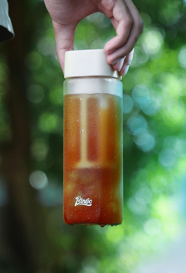 BINCOO Cold brew coffee pot with accompanying coffee cup, portable cold brew cup, Tritan water cup, cold brew pot, cold brew tea