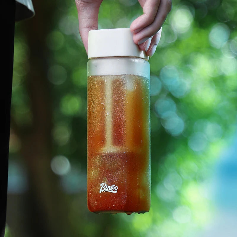 BINCOO Cold brew coffee pot with accompanying coffee cup, portable cold brew cup, Tritan water cup, cold brew pot, cold brew tea