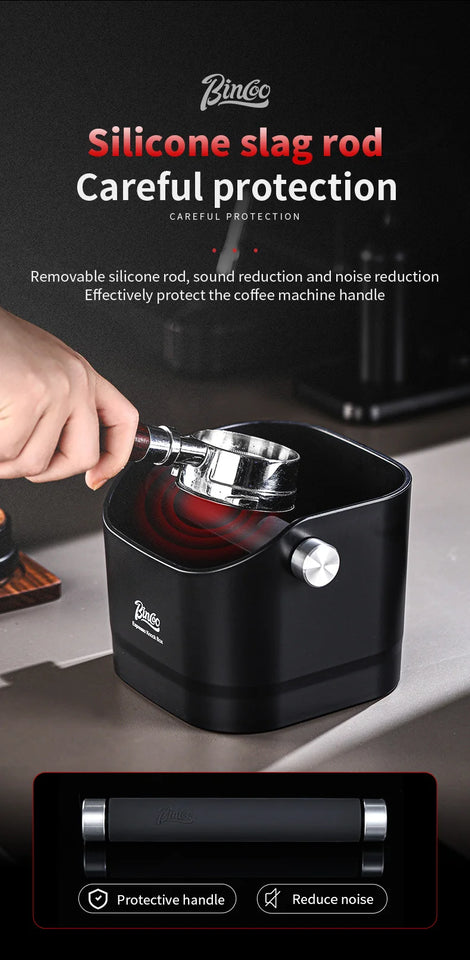 Bincoo Coffee Knock Box Espresso Grounds Container Dump Bin Bucket Anti Slip Powder Beveled Residue Home Cafe Bar Barista Tools