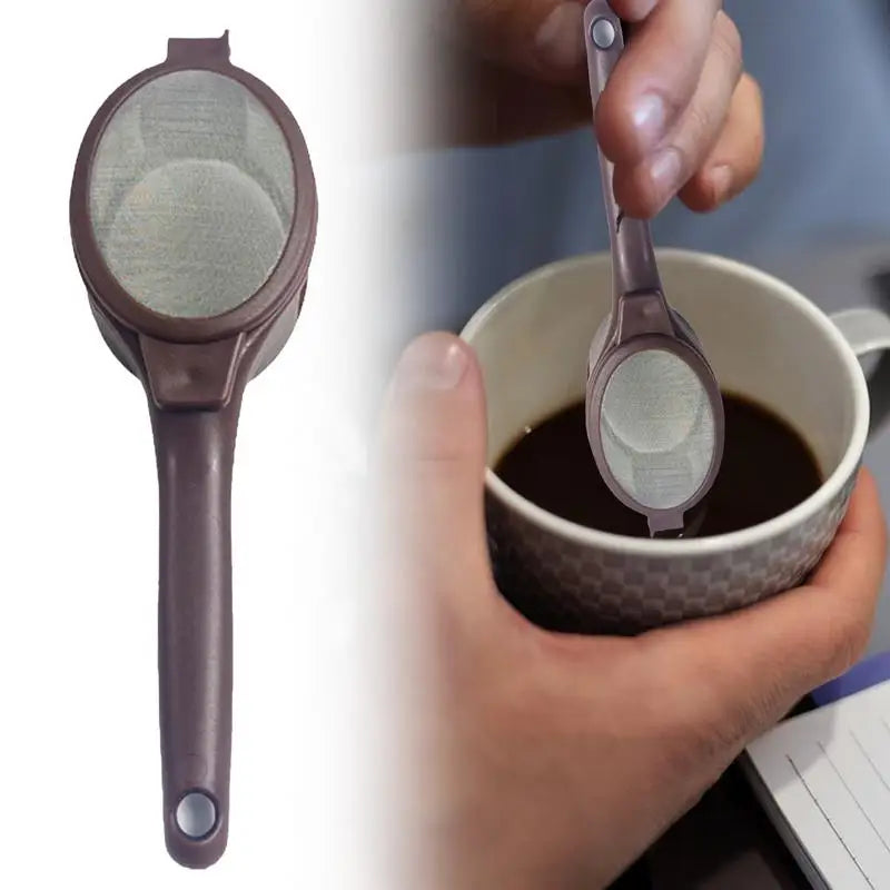 Coffee Powder Filter Spoon Household Tea Strainer Infuser Portable Fine Mesh Filter With Ergonomic Handle For Coffee Tea Juicing
