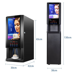 Automatic 3 hot 3 cold instant coffee machine self-service drinks fully automatic coffee vending machine