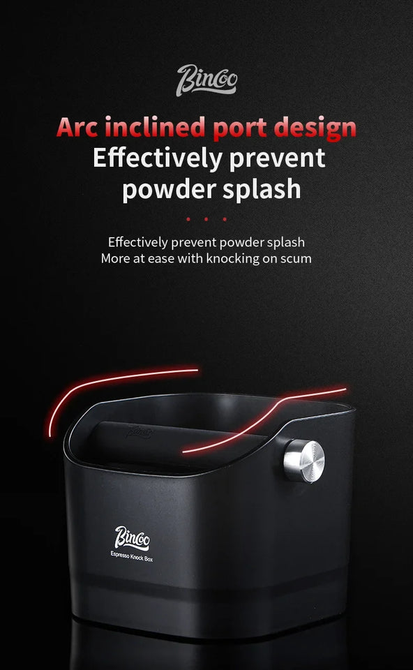 Bincoo Coffee Knock Box Espresso Grounds Container Dump Bin Bucket Anti Slip Powder Beveled Residue Home Cafe Bar Barista Tools