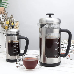 Easyworkz French Press  Coffee Tea Maker with Borosilicate Glass,Soft Grip Handle