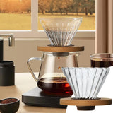 Coffee Dripper Clear Glass Pour Over Coffee Cone With Stand Coffee Funnel Single Cup Pour Over Hand Brewed Coffee Filter Cup For