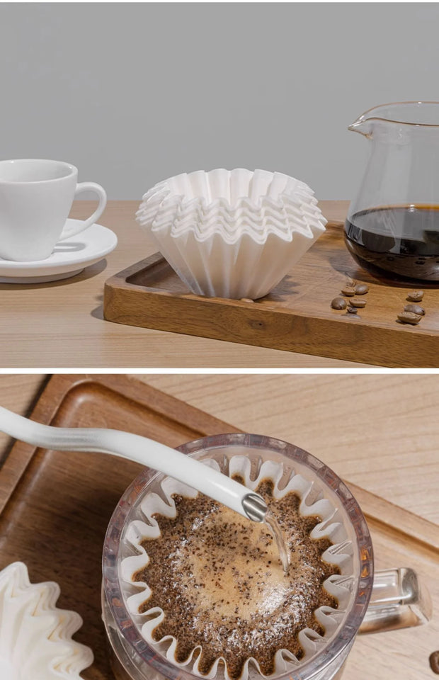 Coffee Filter Papers 50 Sheets 1-2Cups 3-4Cups Paper Filter #155  #185 Pour Over Coffee Dripper & Wave Dripper Barista Tools