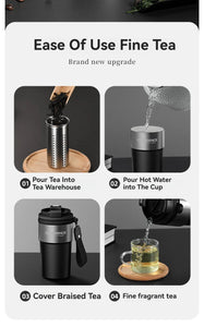 Coffee Cup Cold And Hot Insulated With Filter Chamber Office And Leisure Stainless Steel Cup  Ice Cubes Hold