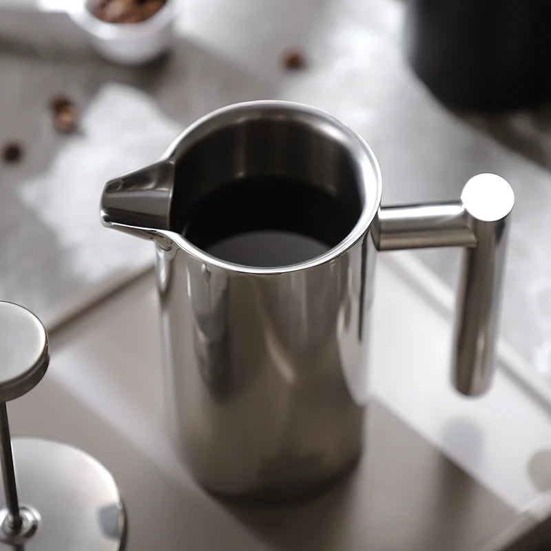 BINCOO 350ml/800ml/1000ml Coffee Maker Pot French Press Coffee Maker Stainless Steel Double Walled Insulated Coffee Maker Pot