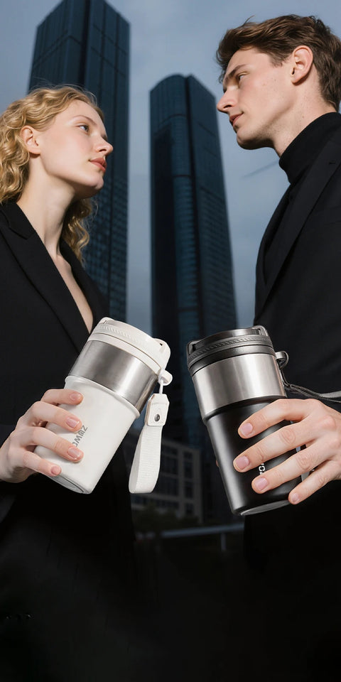 Coffee Cup Cold And Hot Insulated With Filter Chamber Office And Leisure Stainless Steel Cup  Ice Cubes Hold