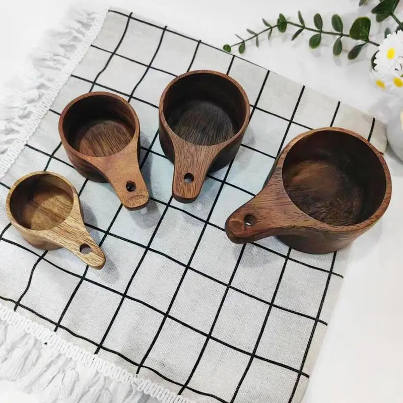 Wooden Measuring Cups And Spoons Set Farmhouse Wooden Coffee Scoop Coffee Beans Sugar Salt Seasoning Scoop Honey Measuring