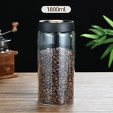 Coffee Can Manual Vacuum Moisture-proof Storage Jar Kitchen High Borosilicate Glass Tea Jar Coffee Bean Storage Sealed Jar