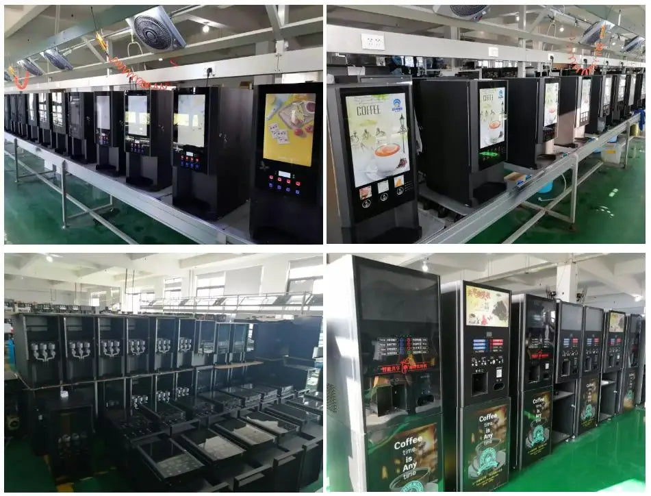 Automatic 3 hot 3 cold instant coffee machine self-service drinks fully automatic coffee vending machine