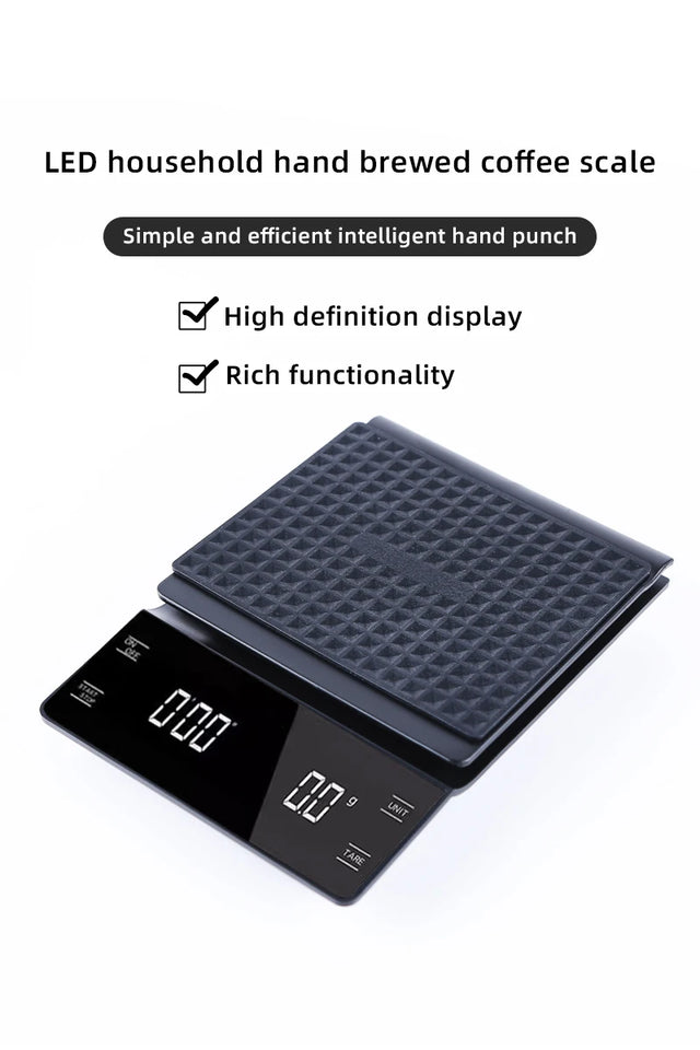 Coffee Scale with Timer 0.1g High Precision Digital Rechargeable for Pour-Over Coffee Espresso Portable Scale for Kitchen Use