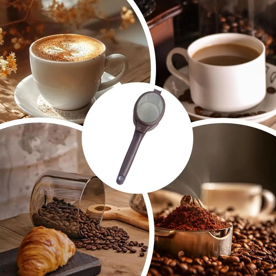 Coffee Powder Filter Spoon Household Tea Strainer Infuser Portable Fine Mesh Filter With Ergonomic Handle For Coffee Tea Juicing