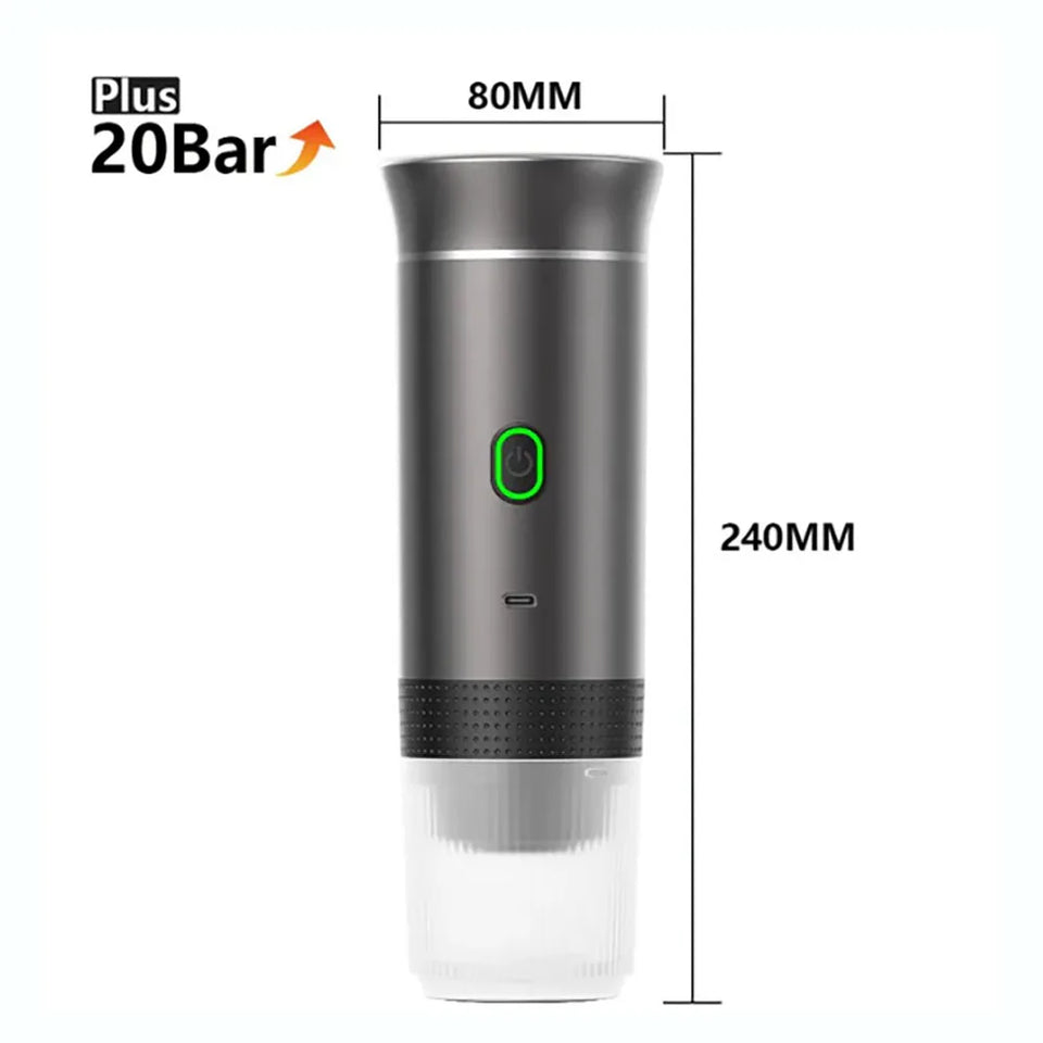 Portable 3-In-1 Coffee Machine Hot And Cold Water Manual Espresso Machine Compatible With Capsules And Powders Of All Sizes