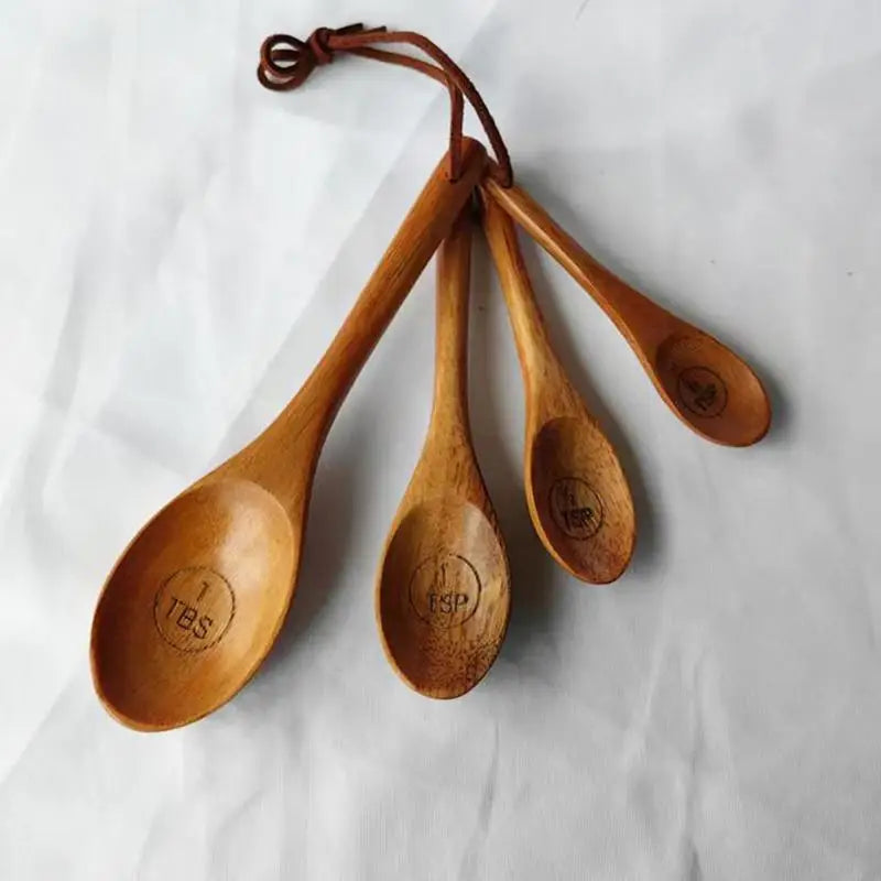 Wooden Measuring Cups And Spoons Set Farmhouse Wooden Coffee Scoop Coffee Beans Sugar Salt Seasoning Scoop Honey Measuring