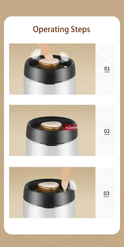 Coffee Can Manual Vacuum Moisture-proof Storage Jar Kitchen High Borosilicate Glass Tea Jar Coffee Bean Storage Sealed Jar