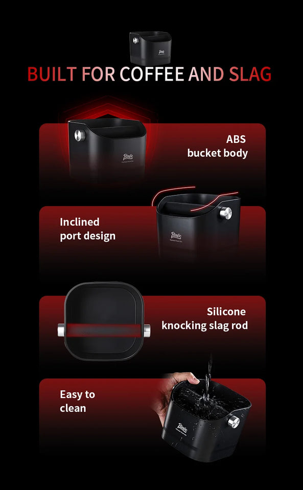 Bincoo Coffee Knock Box Espresso Grounds Container Dump Bin Bucket Anti Slip Powder Beveled Residue Home Cafe Bar Barista Tools