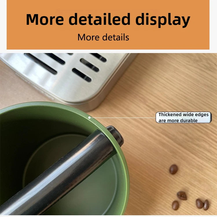 Coffee Knock Box For Grind Waste Grounds Dump Bin Anti-slip Pads Shock-Absorbent With Removable Bar Espresso Maker Barista Tools