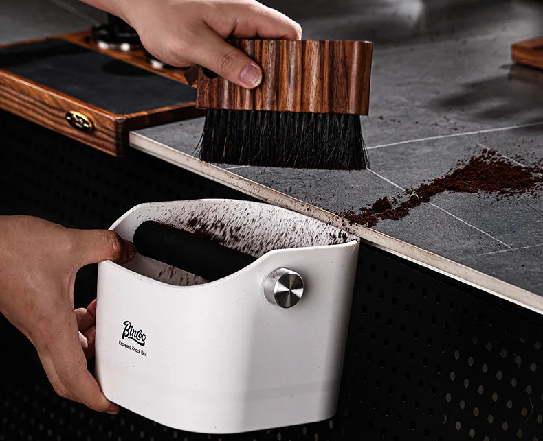 Bincoo Coffee Knock Box Espresso Grounds Container Dump Bin Bucket Anti Slip Powder Beveled Residue Home Cafe Bar Barista Tools