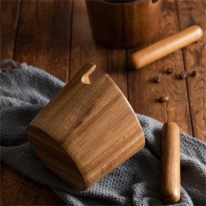 Wooden-Coffee   Box Wood Shock-Absorbent Espresso  Box for Barista Coffee Grind Dump Waste Bin Durable Dropship