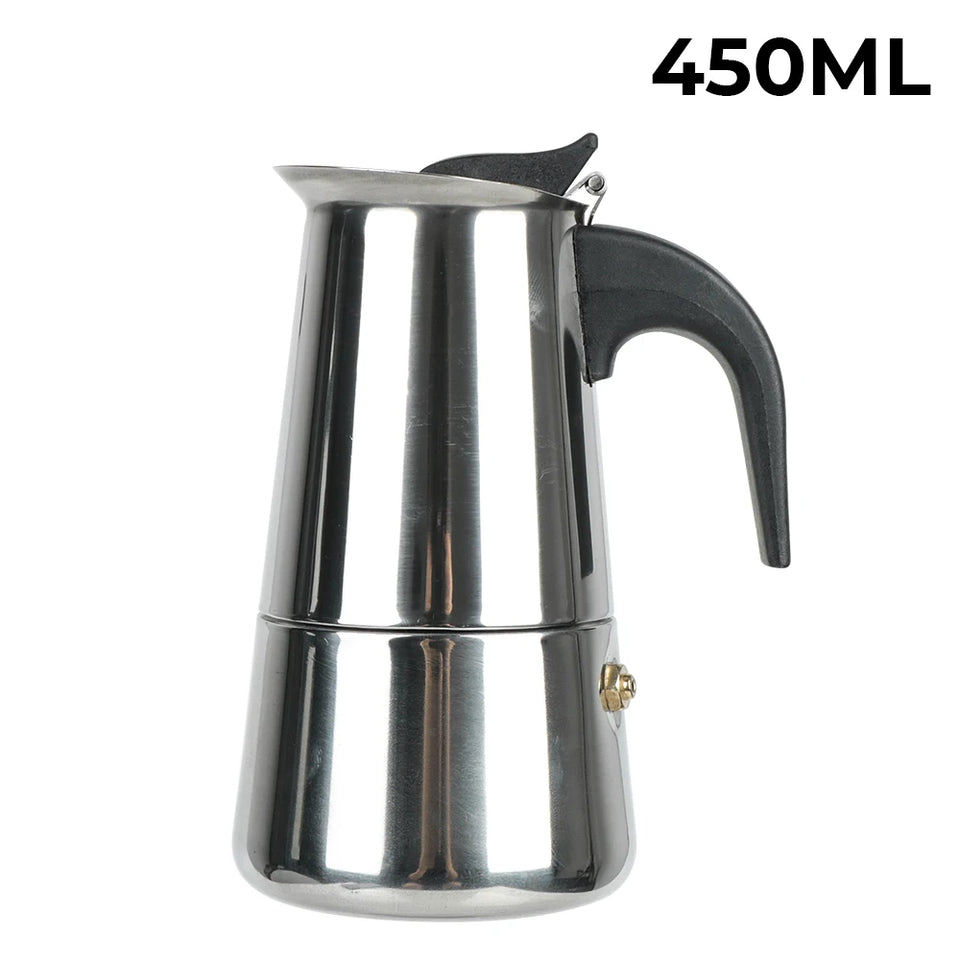 Coffee Maker Pot Moka Coffee Maker Stainless Steel 2/4/6/9 Cups Mocha Espresso Latte Stovetop Filter Coffee Pot for Kitchen