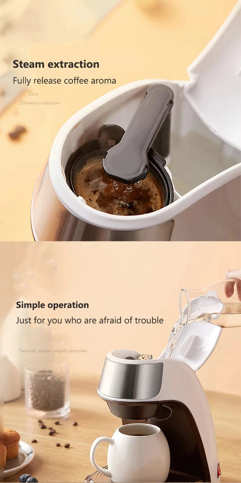 High-Quality Commercial Espresso Machine - Coffee Pod Compatible, Portable, Stainless Steel, Fast Brew, Easy Use/Clean