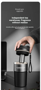 Coffee Cup Cold And Hot Insulated With Filter Chamber Office And Leisure Stainless Steel Cup  Ice Cubes Hold