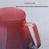 ABKWCoffee Filter Hand Drip Pot Percolators Borosilicate Glass Pour Coffee Tea Set with Walnut Handle