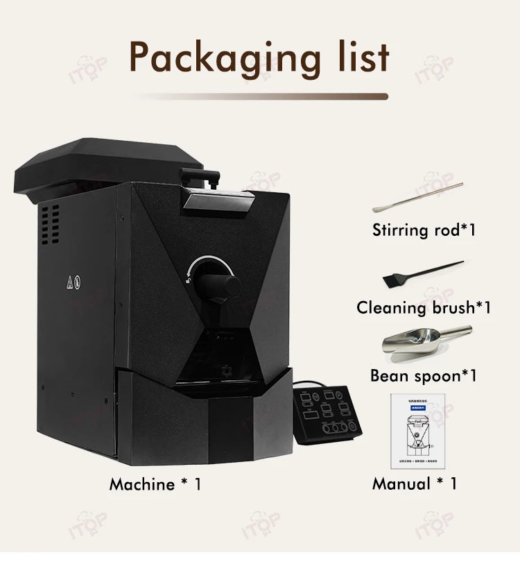 ITOP CBR Electric Coffee Bean Roaster Commercial Roaster Automatic Roasting Machine with 3 Baking Curve Grain Dryer 110V 220V