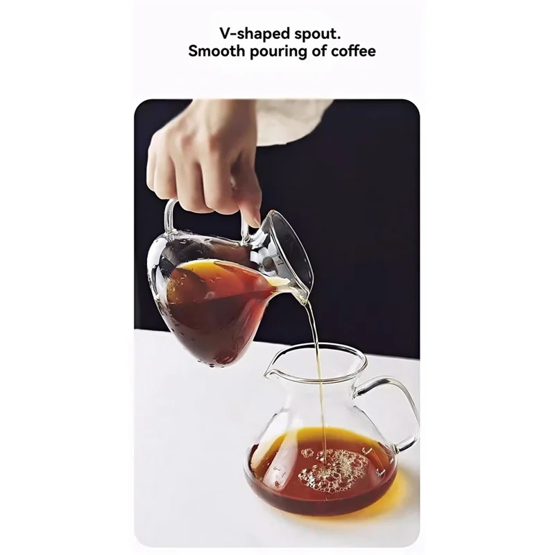 A52Q-Coffee Maker Set With Pour Over Function Coffee Sharing Pot Featuring Scale And Filter Cup For Home Or Office 450ML