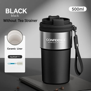 Coffee Cup Cold And Hot Insulated With Filter Chamber Office And Leisure Stainless Steel Cup  Ice Cubes Hold