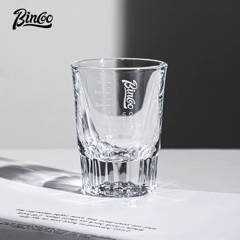 Bincoo Espresso Measuring Cup, Glass Espresso Extraction Cup, Ounce with Scale, Small Milk Cup, Milk Can, Coffee Cup, 50ml