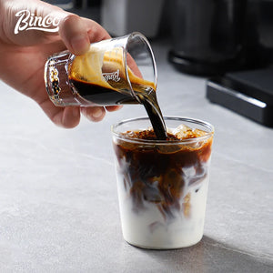 Bincoo Espresso Measuring Cup, Glass Espresso Extraction Cup, Ounce with Scale, Small Milk Cup, Milk Can, Coffee Cup, 50ml