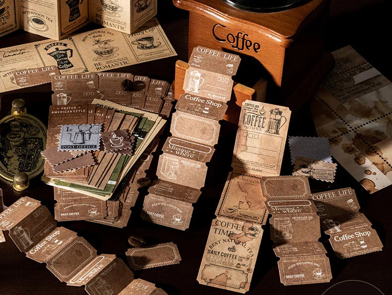 125piece Scrapbook Paper Coffee Business Planner Kit Professional Coffee Shop Worksheets Log Sheets Notebooks Memo Collage